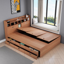 Tatami bed wardrobe integrated modern simple high box storage bed storage bed Small apartment tatami bed drawer bed