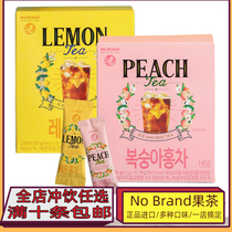 Korean imported snacks Nobrand classic lemon peach flavor black tea beverage suitable for hot and cold