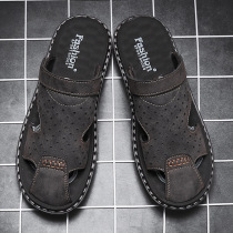 2021 New Summer Baotou Sandals Mens Leisure Beach Shoes Trend Driving Cool Slippers Outside of Outdoor Slippers