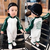  Baby boy one-piece clothes Female baby 0 net red 3 spring clothes 6 months 1 year old suit Infants and young children go out to hug clothes spring and autumn