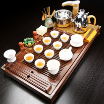Niu Ren tea set set Household simple complete set of kung fu purple sand ceramic automatic induction cooker integrated solid wood tea tray