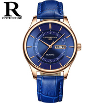 Ruizhiyuan mens watch business round quartz watch waterproof belt watch mechanical trend accessories watch