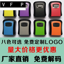 Outdoor rainproof password key box storage box wall-mounted door company door spare emergency room card safe deposit box