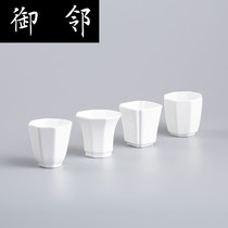 White porcelain tea cup Jingdezhen ceramic antique octagonal cup Master Cup individual cup kung fu tea cup