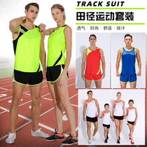 Track and field suit mens vest sportswear short running competition suit womens custom marathon body Test tight training suit