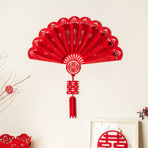 Xi character three-dimensional hanging decoration new house decoration supplies Chinese style non-woven creative romantic wedding room decoration festive pendant
