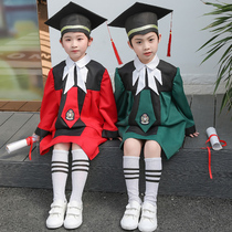 Kindergarten bachelors dress Childrens doctors clothes Photo costume Graduation dress Graduation robe Doctors hat Primary school graduation dress