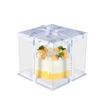 4 inch transparent birthday cake box packing box 6 8 10 12 14 Four six inch box plus height three-in-one square box 9