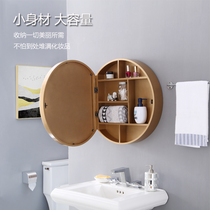 Solid wood bathroom mirror cabinet Dressing wall-mounted mirror Bathroom makeup mirror with shelf Toilet mirror wall-mounted
