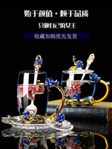 European small luxury crystal glass enamel color cup goddess high-grade Franc cup household
