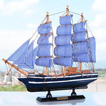 Creative Mediterranean Style Sailing Creativity Sea Theft Boat Wood Craft Decoration Pendulum Wholesale Sailing Models