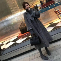 Sandro Moscoloni2021 new plaid double-sided cashmere coat coat coat women high-end long autumn and winter