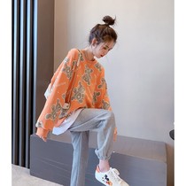 Pregnant women's clothes spring 2022 fashion long fake two-piece go out hot mom loose lactation coat tide