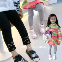 Baby Beats Bottom Pants Little Bear Pattern Thin Spring Autumn Child Clothing Foreign Air Trendy 100 Hitch Casual Girl Spring Dress 2022 New