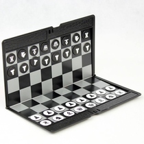Foreign trade mini chess portable soft rubber magnetic folding leather clip mini student training with chess