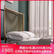 Wrought iron bed Wrought iron double bed Princess bed Nordic 1 8 meters 1 5 meters Iron frame bed Modern simple light luxury net red bed