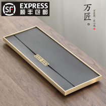 Household one stone tea tray whole piece natural black stone tea table set light luxury modern tea tray tea tray