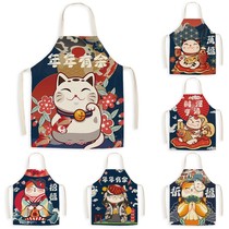 Hospitality Cat Apron Kitchen Adults Cartoon Hood Clothes Cooking Waterproof Home Baking Apron Japan Style Workwear Customised