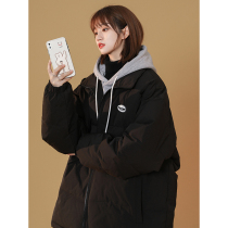 Black cotton clothes women autumn and winter design sense minority oversize cotton coat 2021 New plus velvet padded padded jacket tide