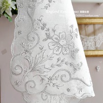  Chaozhou embroidered rose exquisite hand embroidery pure cotton glass yarn foreign guest gift craft collection handkerchief