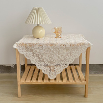 Lace ins style retro small round table High sense photo coffee table tablecloth Nordic style book tablecloth girl White