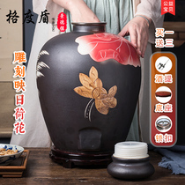 Ceramic empty wine jar bubble wine bottle jug household seal 10 kg 50 kg wine jar antique wine tank high-grade Jingdezhen