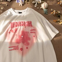 American Tide Brand High Street Bear Short Sleeve T-shirt Female Loose Korean version ins Street Wind Fried Street hiphop Half Sleeve Jacket