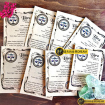  A set of 8 Libra Libra constellation wishing paper Magic parchment Ceremony 7*10cm