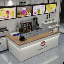 Simple and modern milk tea coffee shop cashier water bar Commercial light luxury custom corner mobile all-in-one cabinet customization