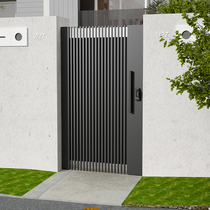 Aluminum art modern courtyard door Villa electric translation open door garden single double Open modern Louver iron door