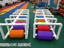 Kindergarten outdoor sports equipment multi-person colorful roller foot foot cooperation water truck roller cooperative car toy