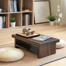 Solid wood bay window table Small tea table Coffee table Kang table Burnt Tung wood Japanese tatami table Zen small desk Low table