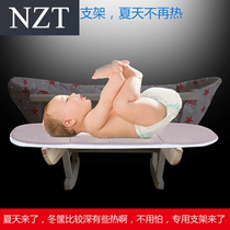 Old-fashioned rocking bed for winter and summer dual-use double-layer heightened rocking socket booster rocking mattress board Newborn cradle board