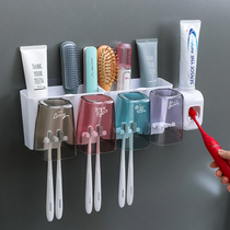 Toothbrush shelve Family dress Punched Wall-mounted Toilet Wash Toiletries Drain Toiletries Cup Drain