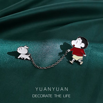 Crayon Shinchan brooch cute Japanese 2021 cartoon rabbit couple pin safety badge new fashion accessories