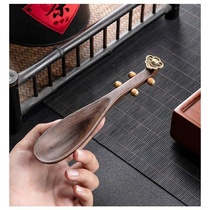 Black sandalwood pipa tea spoon kung fu tea set home kung fu tea tools tea ceremony spare parts solid wood teaspoon teaspoon