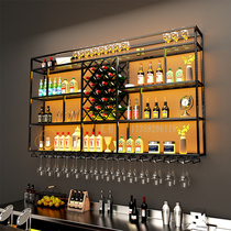 Bar counter simple wine cabinet wall-mounted shelf creative wall display wine display stand wine glass hanger