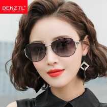 New sunglasses Womens anti-ultraviolet sunglasses Round face Slim Lady Ink Mirror Tide Korean version Metalens Big Face