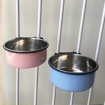Pet Bowl Dog Bowl Dog Basin Dog water Bowl Cat Bowl Anti-Overturn Suspended Fixed Stainless Steel Bowl