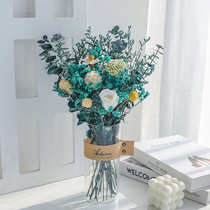 Eucalyptus leaf natural real flower dried flower bouquet diy material reed light luxury living room decoration home ins wind decoration
