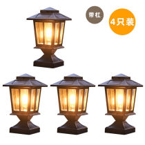 Solar Column Headlights Outdoor Patio Garden Arrangement Landscape Decoration Waterproof Wall Head Wall Light Gate Pillar Lights
