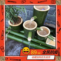 Road beauty old stone trough wash basin blue stone fish tank folk old stone flower pot pig trough stone basin bamboo flow