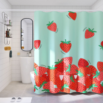 Toilet shower curtain bathroom waterproof cloth curtain anti-mold water curtain hanging curtain shower partition curtain set without punching