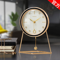 Light luxury metal art clock ornaments living room home high-end clock desktop placement clock simple modern sitting clock