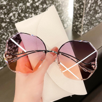 No-frame cutting edge sunglasses lady Korean version tides High sense ins net red anti-UV 2022 new sunglasses