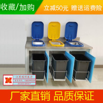 Medical foot trash - trash cabinet restaurant 304 stainless steel cabinet classified trash can