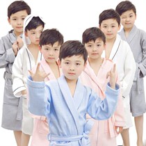 Childrens bathrobe boy summer thin cotton girl hooded child hot spring swimming absorbent child robe