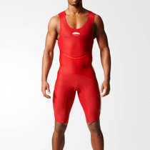 A D light line solid color squat one-piece wrestling suit fitness stretch tights weightlifting training suit can be customized