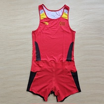 Chinese team 2019 Collection Edition Siamese rowing suit kayak uniform Weightlifting Wrestling suit tights
