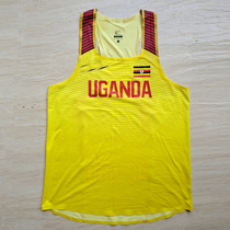 Uganda seamless Welt marathon long-distance running sportswear split track and field suit vest can be ordered LOGO